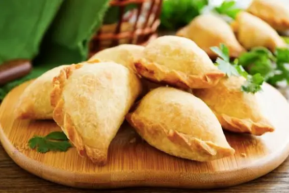 close up of empanadas