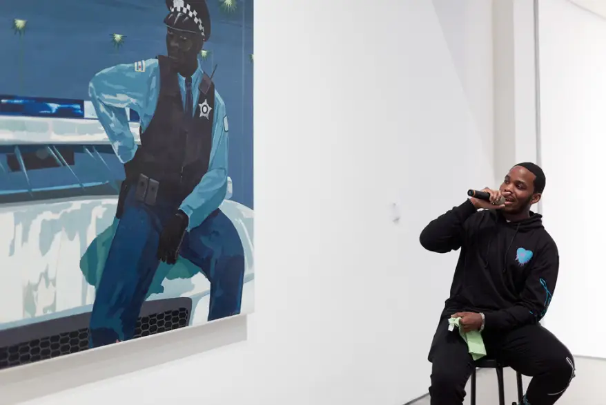 security guard at moma speaking about a painting