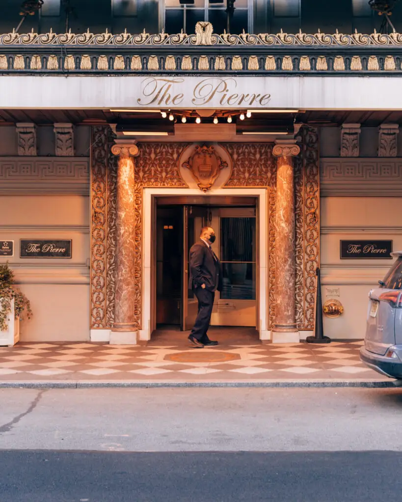 The Pierre Hotel Entrance with Doorman