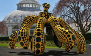a large sculpture in a large park