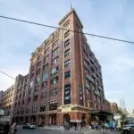 a tall building in a city
