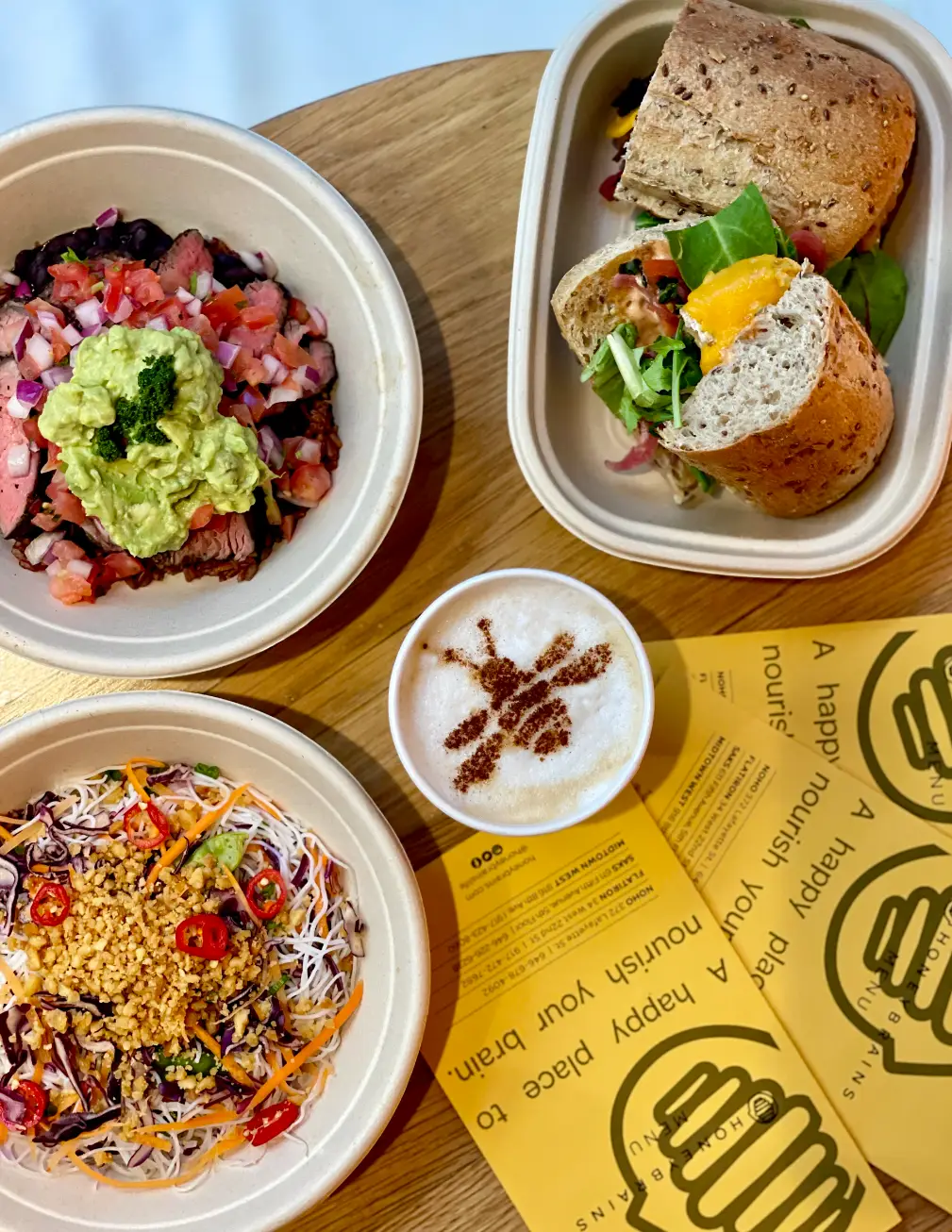 a bowl filled with different types of food on a plate