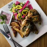 a plate of food on a table