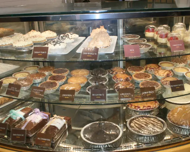 a display in a store filled with lots of different types of food