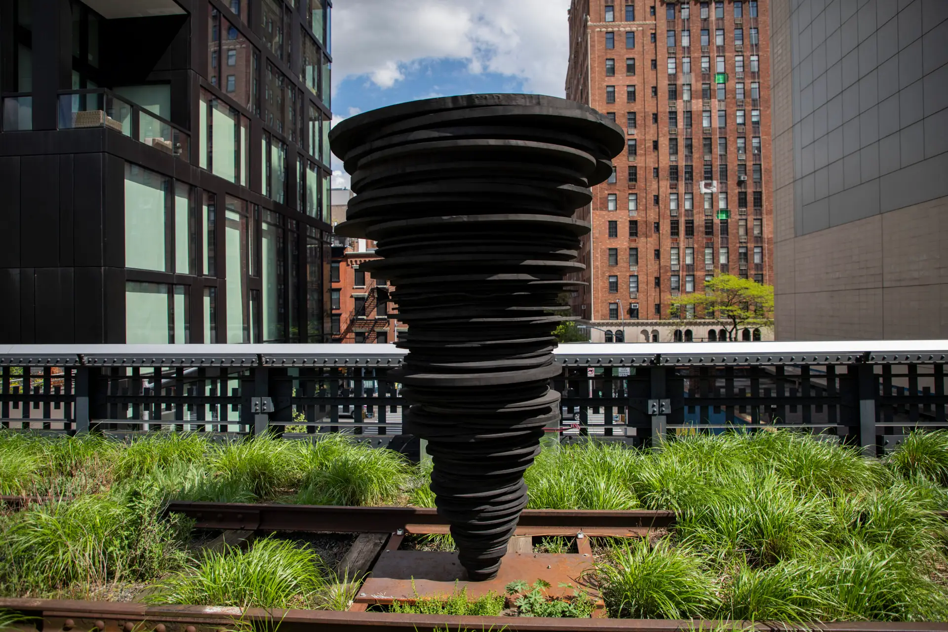 a bench in front of a building