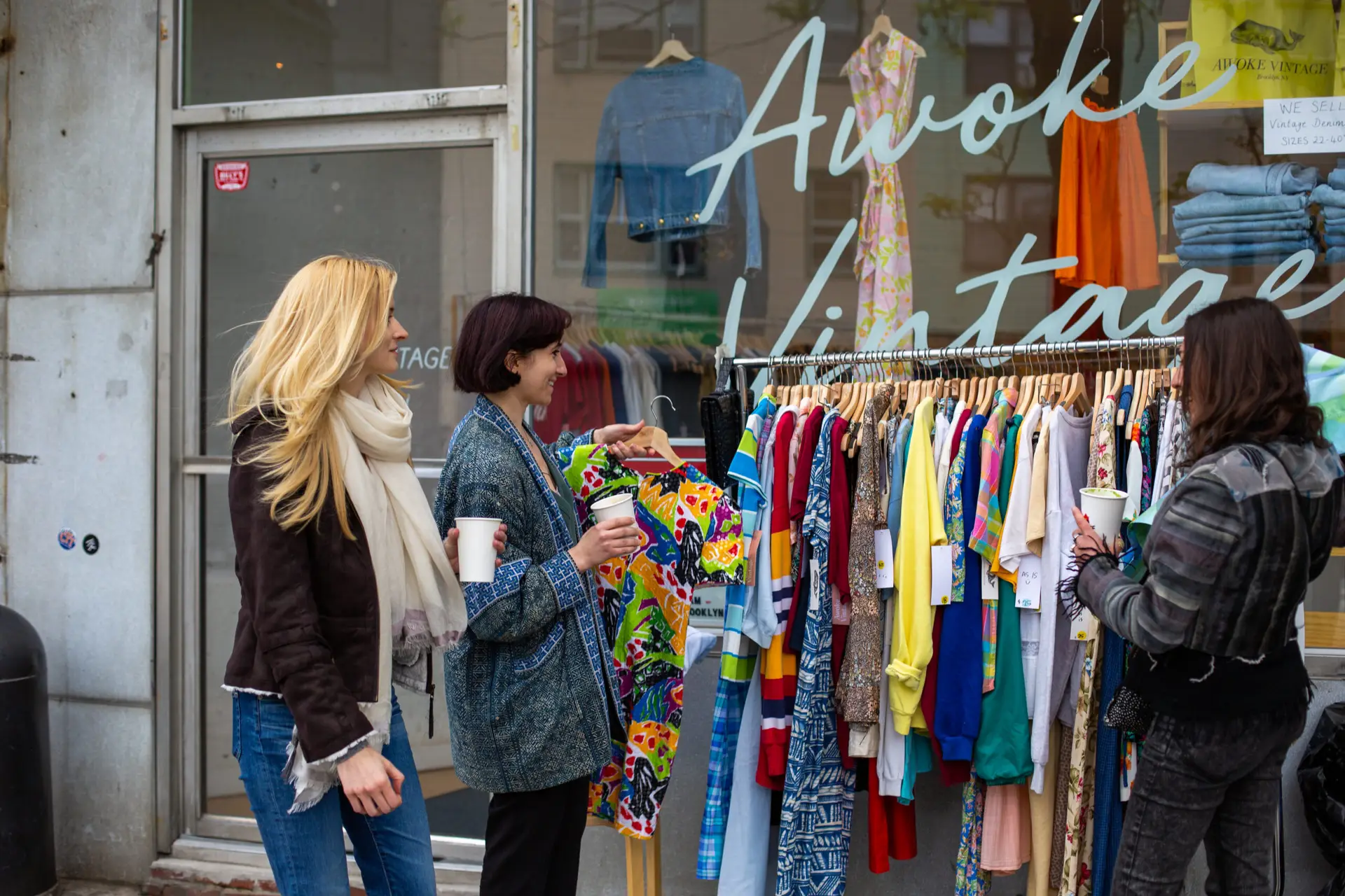 Women vintage shopping in New York City