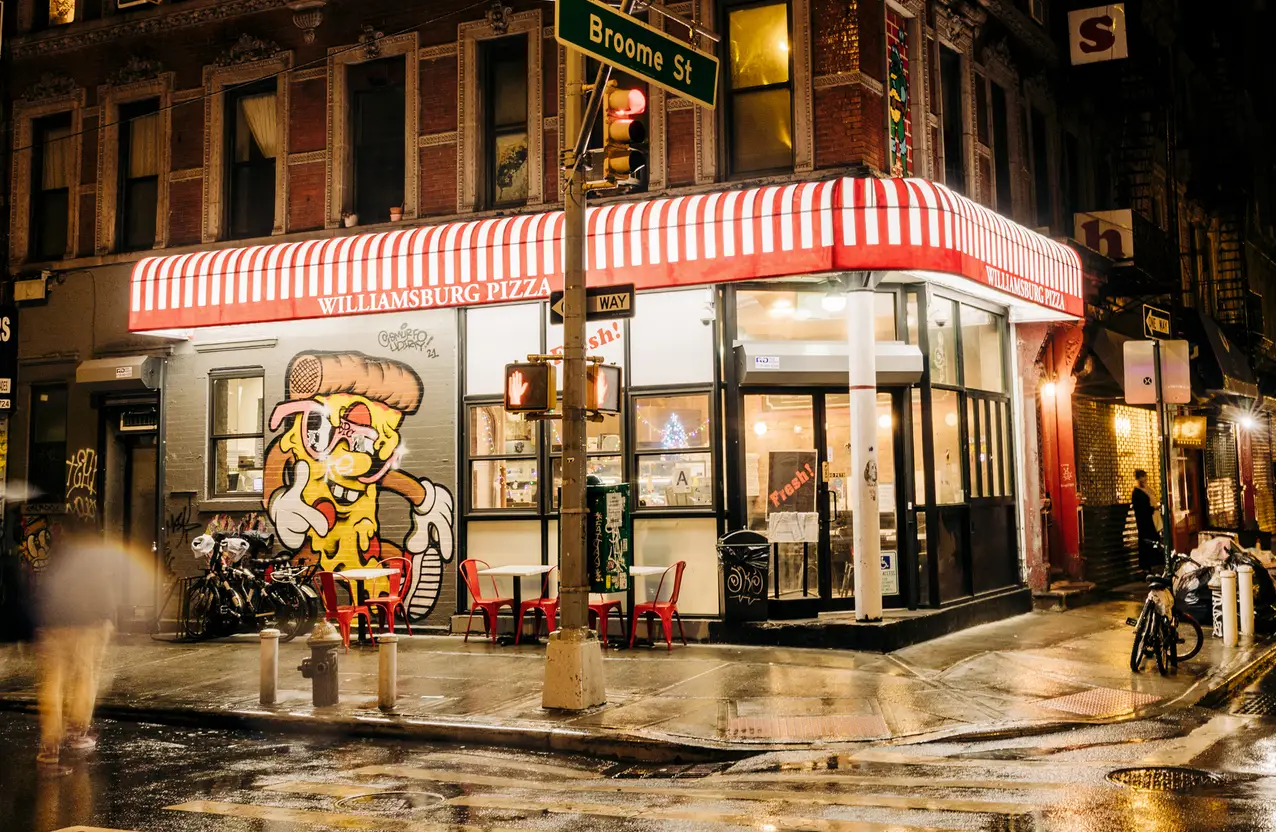 outside of Williamsburg Pizza Lower East Side NYC