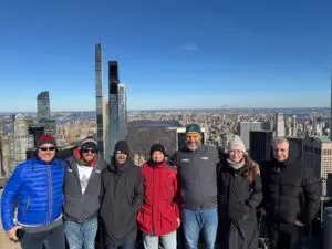 a group of people posing for a photo