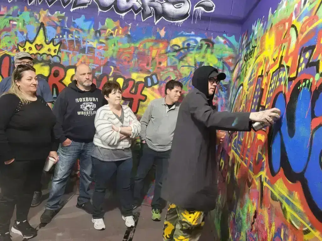 Graffiti lesson in Brooklyn